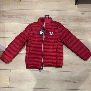 Men’s True Religion Light Puffer Jacket with Logo